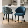Arcora Blue Velvet Counter Stool with Upholstered, 1 Piece
