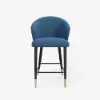 Arcora Blue Velvet Counter Stool with Upholstered, 1 Piece