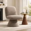 45 cm Performance Boucle Upholstered Swivel Slipper Accent Chair – AUD-H2739