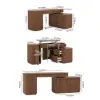 Velign 65" L-Shape Walnut Executive Desk with Drawers & Cabinet Right Hand