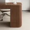 Velign 65" L-Shape Walnut Executive Desk with Drawers & Cabinet Right Hand