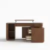 Velign 65" L-Shape Walnut Executive Desk with Drawers & Cabinet Right Hand