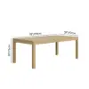 Wevara 78" Natural-Finish Aluminium Slatted Outdoor Dining Table in Natural