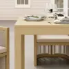 Wevara 78" Natural-Finish Aluminium Slatted Outdoor Dining Table in Natural