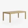 Wevara 78" Natural-Finish Aluminium Slatted Outdoor Dining Table in Natural