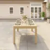 Wevara 86.6" Natural-Finished Aluminium Slatted Outdoor Dining Table in Natural