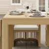 Wevara 86.6" Natural-Finished Aluminium Slatted Outdoor Dining Table in Natural