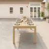 Wevara 104" Natural-Finished Aluminium Slatted Outdoor Dining Table in Natural