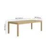 Wevara 104" Natural-Finished Aluminium Slatted Outdoor Dining Table in Natural