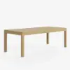 Wevara 104" Natural-Finished Aluminium Slatted Outdoor Dining Table in Natural