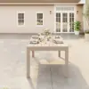 Wevara 78" Sand-Finished Aluminium Slatted Outdoor Dining Table in Sand