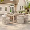 Wevara 78" Sand-Finished Aluminium Slatted Outdoor Dining Table in Sand