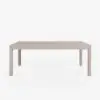 Wevara 78" Sand-Finished Aluminium Slatted Outdoor Dining Table in Sand