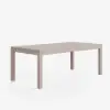 Wevara 78" Sand-Finished Aluminium Slatted Outdoor Dining Table in Sand