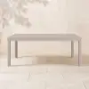Wevara 78" Sand-Finished Aluminium Slatted Outdoor Dining Table in Sand