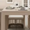 Wevara 87" Sand-Finished Aluminum Slatted Outdoor Dining Table in Sand