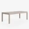 Wevara 87" Sand-Finished Aluminum Slatted Outdoor Dining Table in Sand