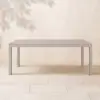 Wevara 87" Sand-Finished Aluminum Slatted Outdoor Dining Table in Sand
