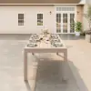 Wevara 104" Sand-Finished Aluminum Slatted Outdoor Dining Table in Sand