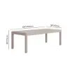 Wevara 104" Sand-Finished Aluminum Slatted Outdoor Dining Table in Sand