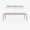 Wevara 104" Sand-Finished Aluminum Slatted Outdoor Dining Table in Sand