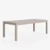 Wevara 104" Sand-Finished Aluminum Slatted Outdoor Dining Table in Sand
