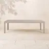 Wevara 104" Sand-Finished Aluminum Slatted Outdoor Dining Table in Sand