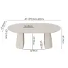 Modern 47"-79" Extendable Whitewash Wood Dining Table with Fluted Base, Seats 4-6