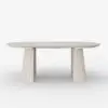 Modern 47"-79" Extendable Whitewash Wood Dining Table with Fluted Base, Seats 4-6