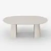 Modern 47"-79" Extendable Whitewash Wood Dining Table with Fluted Base, Seats 4-6