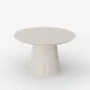 Modern 47"-79" Extendable Whitewash Wood Dining Table with Fluted Base, Seats 4-6