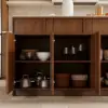 Modern 183 cm Faux Travertine Sintered Stone Kitchen Island with Storage & LED Light