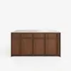 Modern 183 cm Faux Travertine Sintered Stone Kitchen Island with Storage & LED Light
