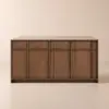 Modern 183 cm Faux Travertine Sintered Stone Kitchen Island with Storage & LED Light