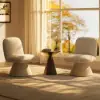 45 cm Performance Boucle Upholstered Swivel Slipper Accent Chair – AUD-H2750