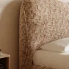 Modern Queen Size Chenille Upholstered Bed with Butterfly Shaped Headboard
