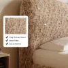 Modern Queen Size Chenille Upholstered Bed with Butterfly Shaped Headboard