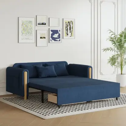 Picture of 72" Full 2-Seater Linen Convertible Sleeper Sofa – AUD-H2752