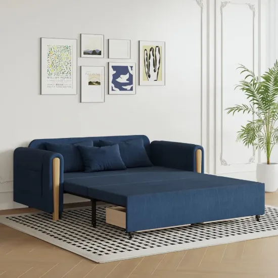 72" Full 2-Seater Linen Convertible Sleeper Sofa – AUD-H2752