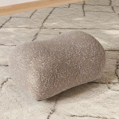 15" Performance Boucle Curve Ottoman – AUD-H2754