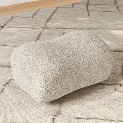 15" Performance Boucle Curve Ottoman – AUD-H2755