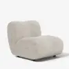 40 cm Performance Boucle Upholstered Curved Slipper Accent Chair – AUD-H2756