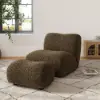 40 cm Performance Boucle Upholstered Curved Slipper Accent Chair – AUD-H2758