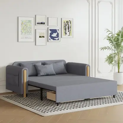 Picture of 72" Full 2-Seater Linen Convertible Sleeper Sofa – AUD-H2759