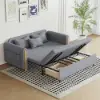 72" Full 2-Seater Linen Convertible Sleeper Sofa – AUD-H2759