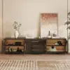 Arune 200 cm Arched Glass Doors Smoked Brown TV Stand with Storage and LED