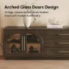 Arune 200 cm Arched Glass Doors Smoked Brown TV Stand with Storage and LED