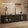 Arune 200 cm Arched Glass Doors Smoked Brown TV Stand with Storage and LED