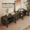 Arune 200 cm Arched Glass Doors Smoked Brown TV Stand with Storage and LED