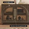 Arune 200 cm Arched Glass Doors Smoked Brown TV Stand with Storage and LED